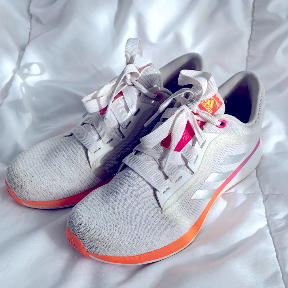 Adidas Women's Edge Lux 4 White Pink Orange Shoes S42497 size 8